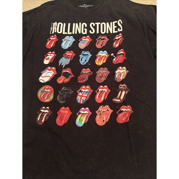 Rolling Stones Joint Black Distressed Shirt Size XL Multicolor Logo Tshirt - Picture 1 of 3